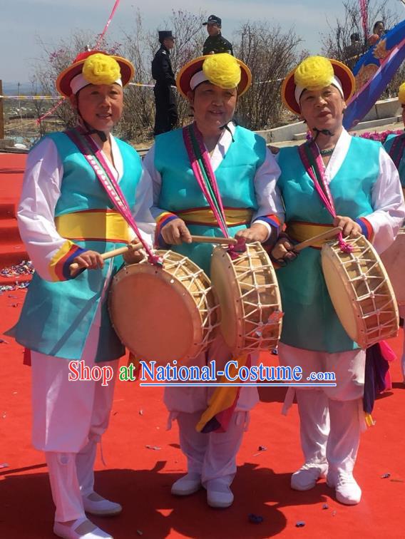 Korean Stage Performance Costumes Hat Like Costumes And Folk Drum Costumes