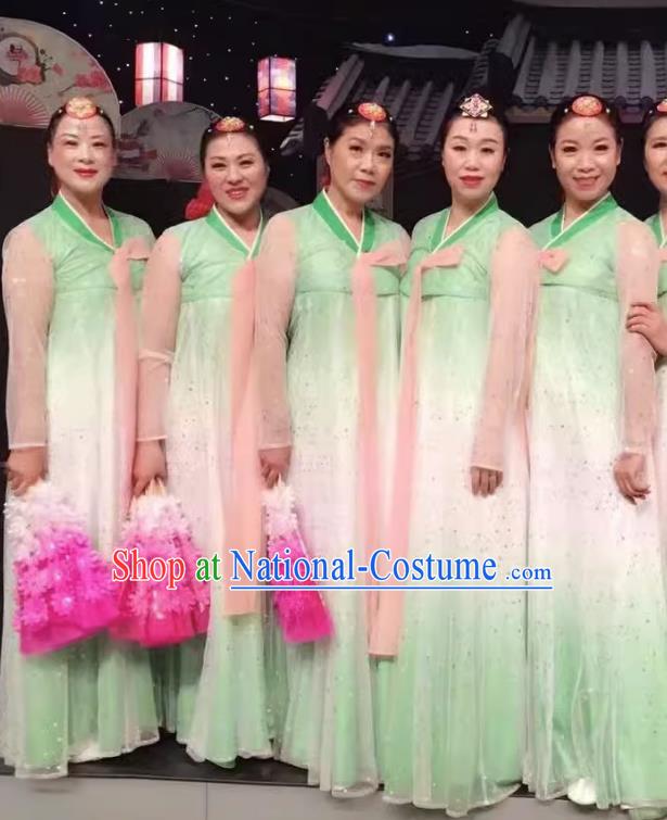 Korean Ethnic Costumes Stage Performance Costumes Korean Fan Dance Long Drum Dance