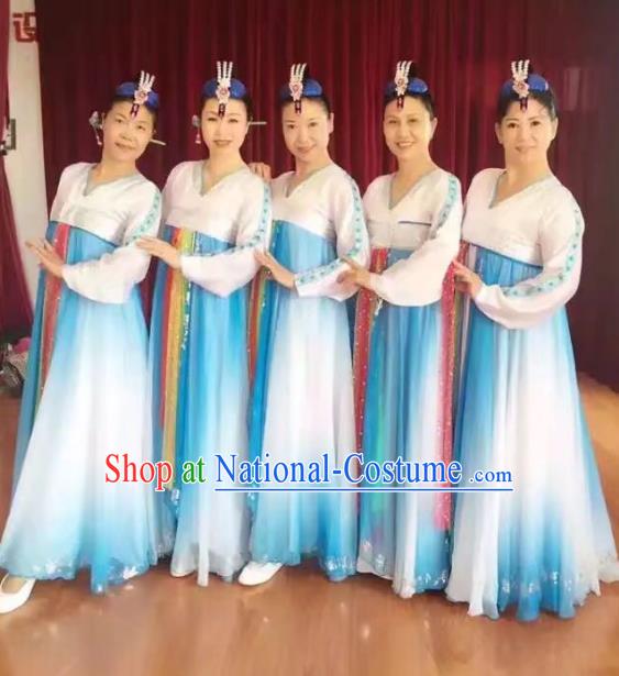 Korean Ethnic Costumes Stage Performance Costumes Korean Fan Dance Long Drum Dance