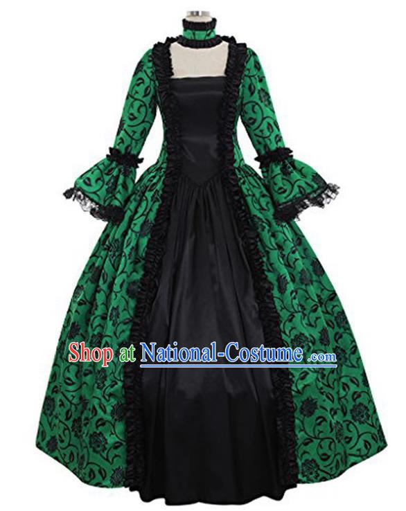 European Medieval Plus Size Women Palace Evening Gown Princess Dress