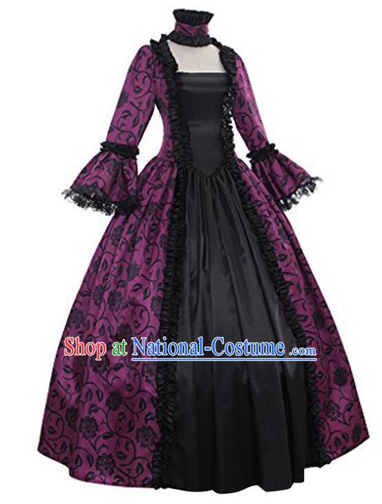 European Medieval Plus Size Women Palace Evening Gown Princess Dress