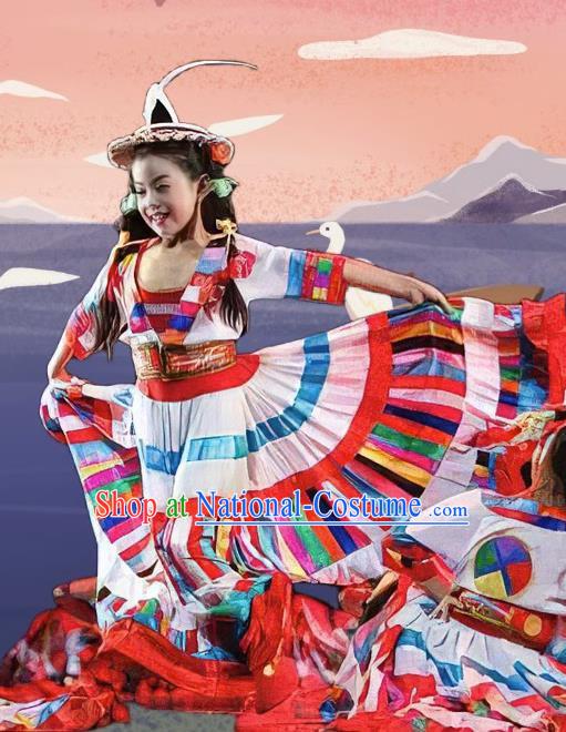 Children Dance Costumes Children Ethnic Minority Tibetan Stage Costumes