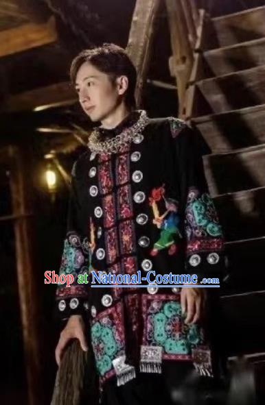 Ethnic Minority Dong Zhuang Miao Costume Male Stage Performance National Costume