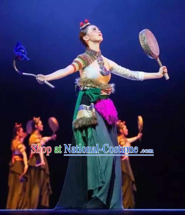 Taoli Cup Group Dance Tibetan Dance  Xuanyin Drumming  Stage Dance Costumes