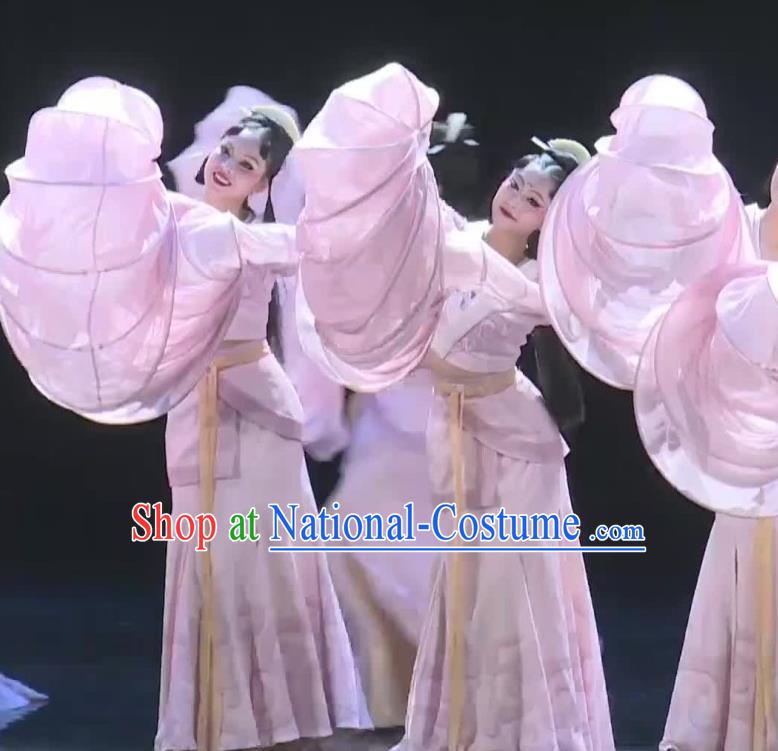 Group Dance Adult Prosperous Han And Tang Classical Dance Yaoguang Fu Same Style Gyro Water Sleeve Elegant Women Suit Dance Performance Costume