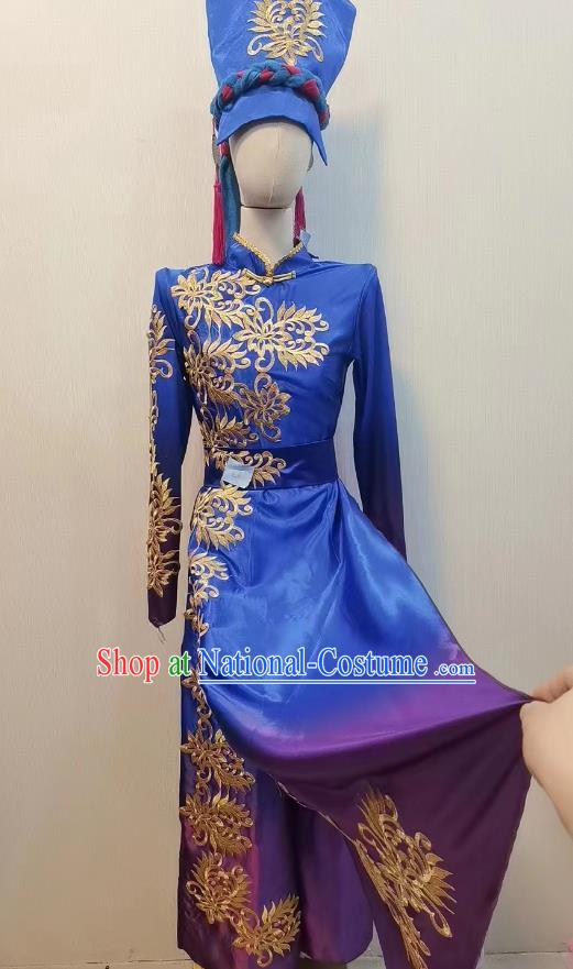 Qiang Nationality Adult Women Costumes Minority Performance Costumes Custom Dance Costumes