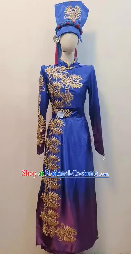 Qiang Nationality Adult Women Costumes Minority Performance Costumes Custom Dance Costumes