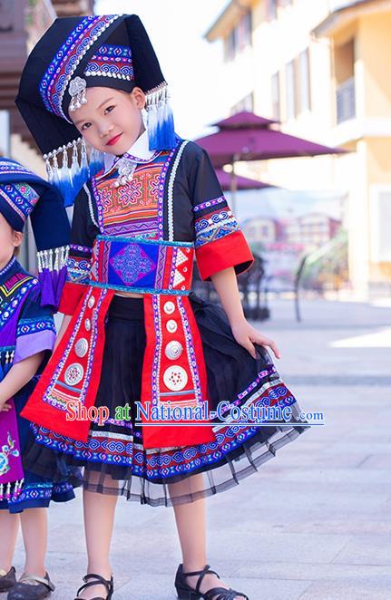 Zhuang Nationality Costumes Handmade Custom Minority Costumes For Girls