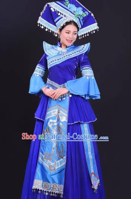 Zhuang Costumes Male And Female Hosts Costumes Solo Performance Costumes Big Swing Skirts