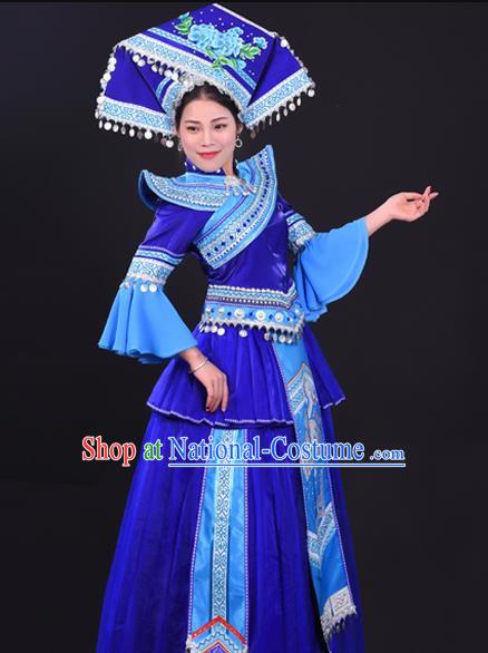 Zhuang Costumes Male And Female Hosts Costumes Solo Performance Costumes Big Swing Skirts