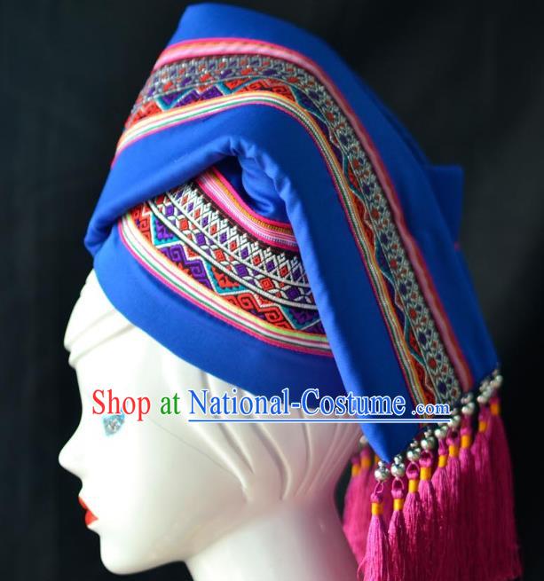 Guangxi Women Adult Minority Performance Hat Zhuang Nationality Folk Song Advanced Embroidery Handmade Headwear