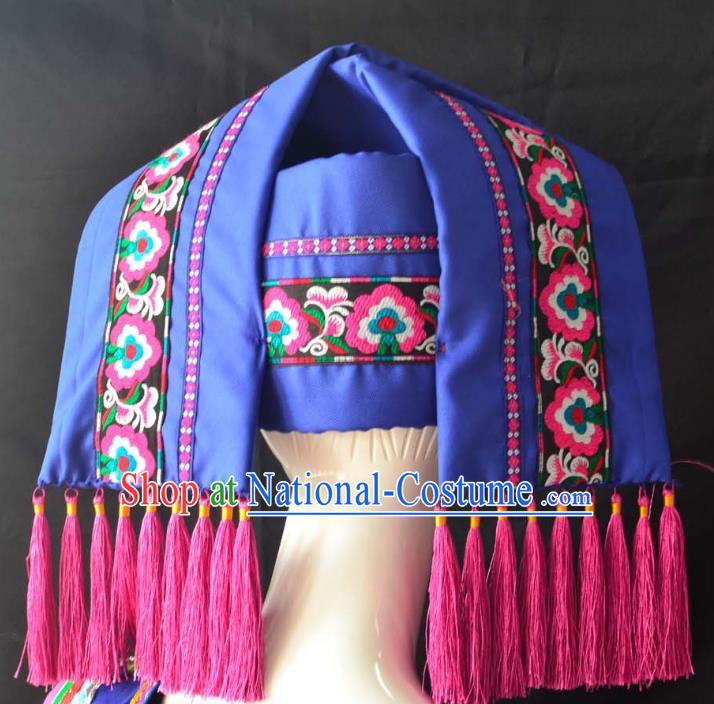 Guangxi Women Adult Minority Performance Hat Zhuang Nationality Folk Song Advanced Embroidery Handmade Headwear