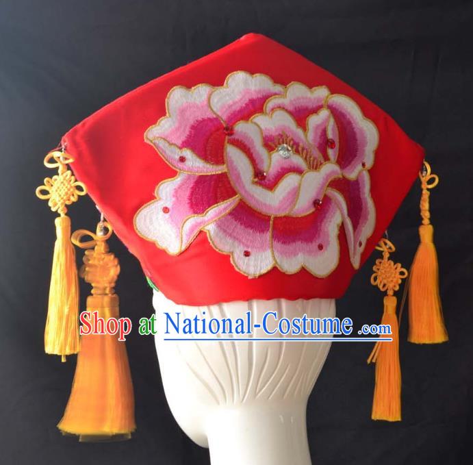 Guangxi Women Adult Minority Performance Hat Zhuang Nationality Folk Song Advanced Embroidery Handmade Headwear