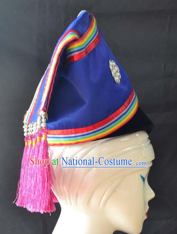 Guangxi Women Adult Minority Performance Hat Zhuang Nationality Folk Song Advanced Embroidery Handmade Headwear