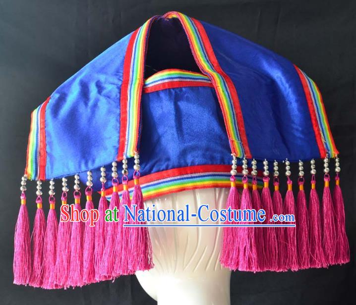 Guangxi Women Adult Minority Performance Hat Zhuang Nationality Folk Song Advanced Embroidery Handmade Headwear