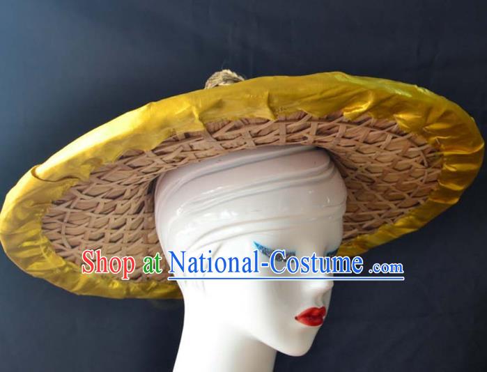 Guangxi Women Adult Minority Performance Hat Zhuang Nationality Folk Song Advanced Embroidery Handmade Headwear