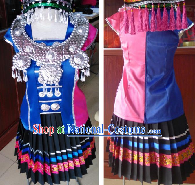 Dance Performance Costumes Ethnic Minority Yao Costumes Stage Costumes Pleated Skirt Suit