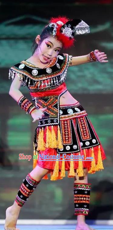 Children Dance Performance Costumes Girls Miao Zhuang Yao Minority Performance Costumes