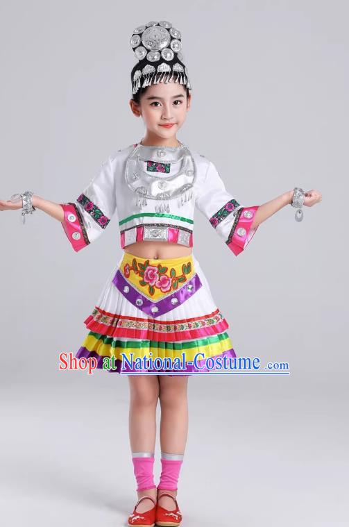 Children Dance Miao Sister Performance Costumes Miao Ethnic Minorities Stage Performance Costumes