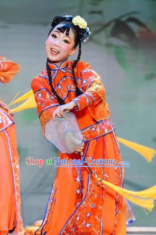 Children South Beauty Classical Dance Costumes Opening Doors Opening Dance National Festive Yangko Fan Dance Costumes