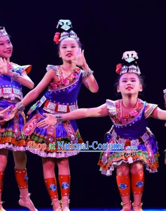 Dance Performance Costumes Children Miao And Dong Minority Dance Performance Costumes