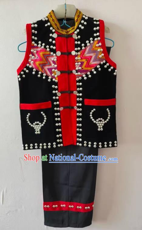 China Ethnic Yunnan Hani Minority Costumes National Festival Costumes Dance Performance Costumes