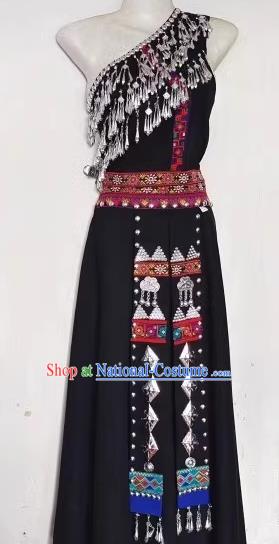 China Ethnic Yunnan Honghe Hani Minority Costumes Ethnic Minorities Traditional Festival Costumes Various Performance Costumes Stage Drama Costumes