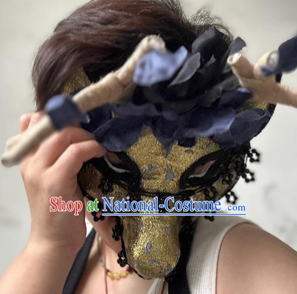 Cosplay Animal Antler Mask Makeup Halloween Headdress Hat