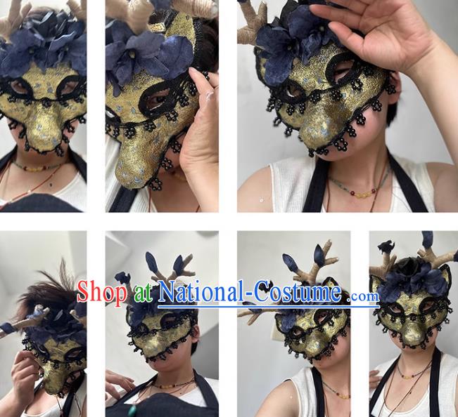 Cosplay Animal Antler Mask Makeup Halloween Headdress Hat