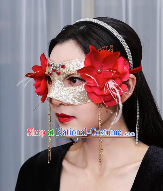 Christmas Red Mask Half Face Show Sexy Wedding Mask Masquerade Party Halloween