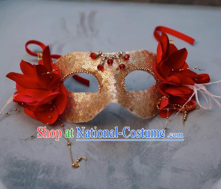 Christmas Red Mask Half Face Show Sexy Wedding Mask Masquerade Party Halloween