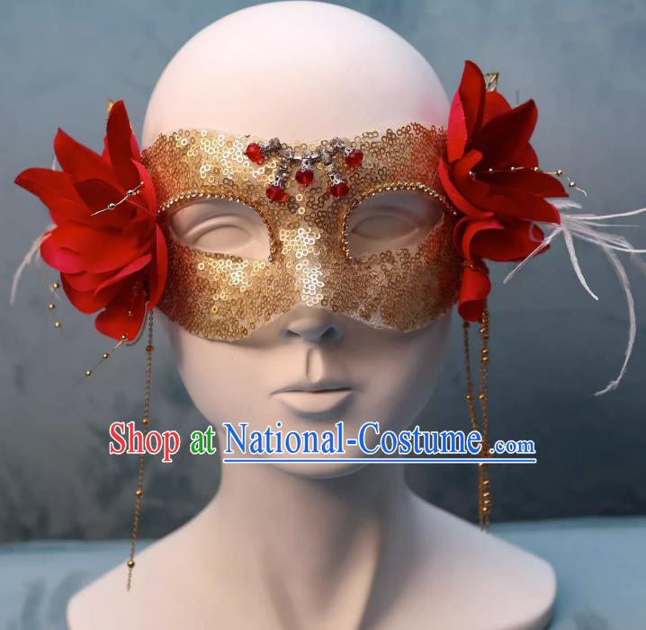 Christmas Red Mask Half Face Show Sexy Wedding Mask Masquerade Party Halloween