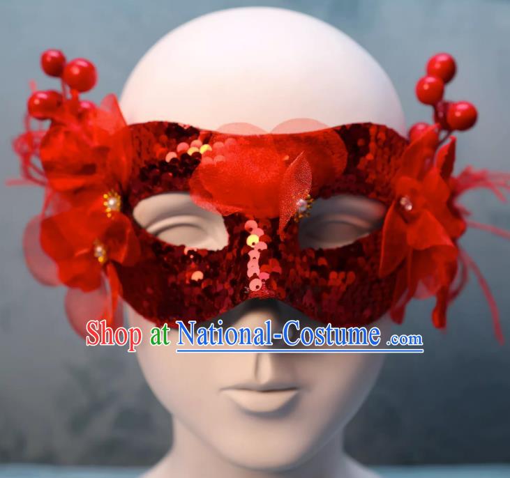 Christmas Red Mask Half Face Show Sexy Wedding Mask Masquerade Party Halloween