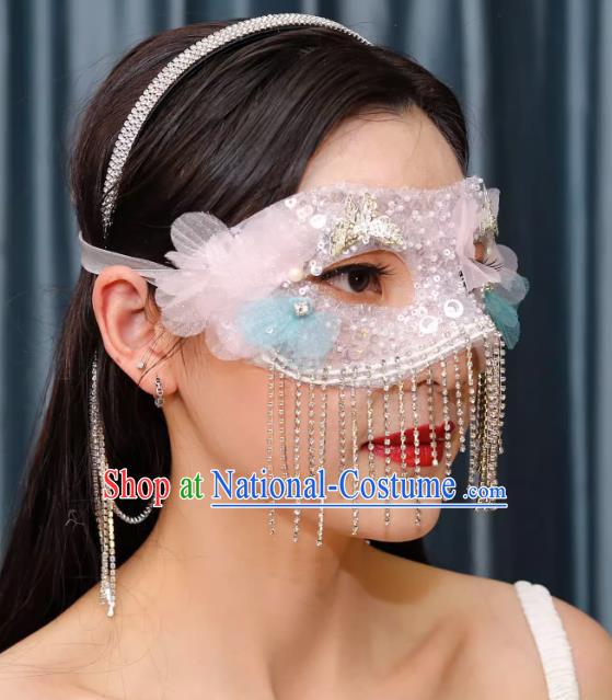 Tassel Mask Masquerade Half Cover Face Mask Antique Lace Eye Mask Party Gathering