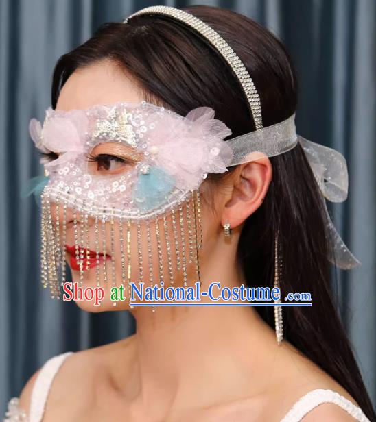 Tassel Mask Masquerade Half Cover Face Mask Antique Lace Eye Mask Party Gathering