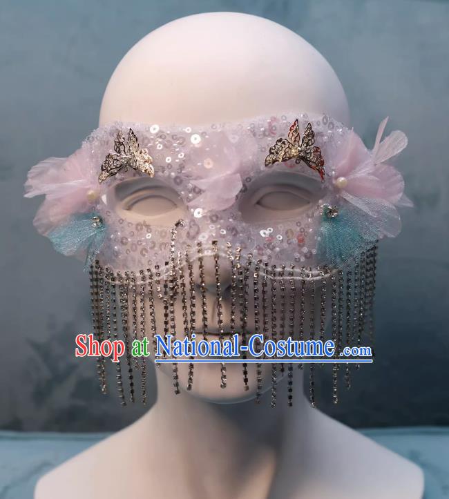 Tassel Mask Masquerade Half Cover Face Mask Antique Lace Eye Mask Party Gathering