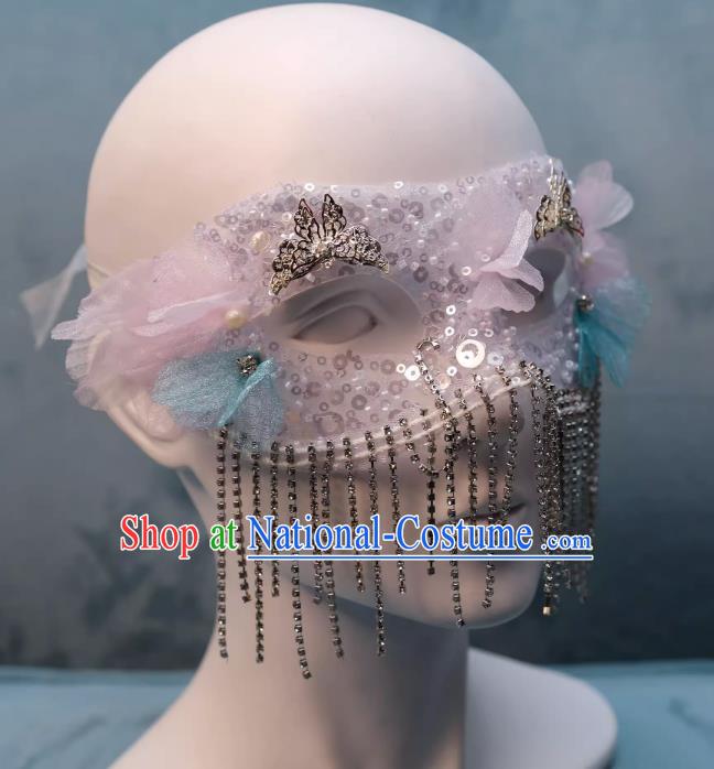 Tassel Mask Masquerade Half Cover Face Mask Antique Lace Eye Mask Party Gathering