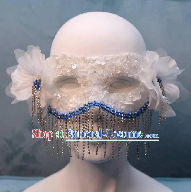 Tassel Mask Masquerade Half Cover Face Mask Antique Lace Eye Mask Party Gathering