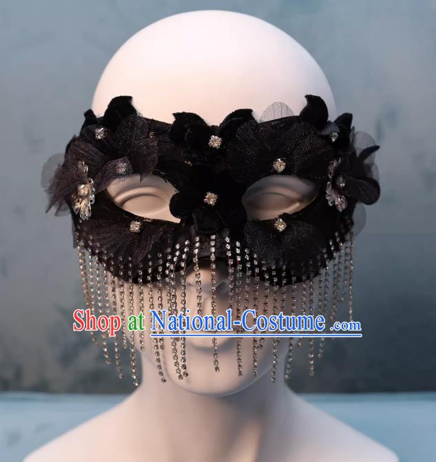 Tassel Mask Masquerade Half Cover Face Mask Antique Lace Eye Mask Party Gathering