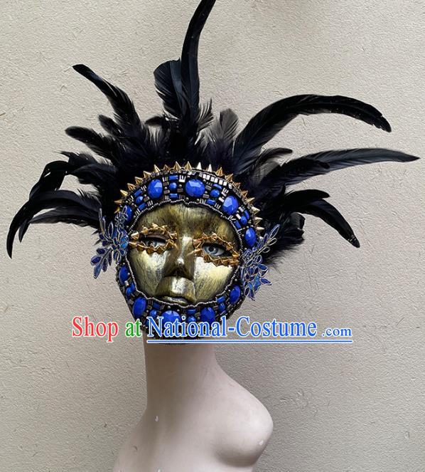 Indian Tribal Ethnic Feather Men s Mask Performance Art Catwalk Party Halloween