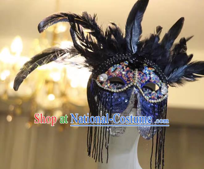 Indian Tribal Ethnic Feather Men s Mask Performance Art Catwalk Party Halloween