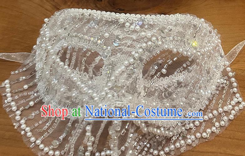 Super Flash Diamond Mesh Rhinestone Sequins Fake Mask Luxury Wedding Dress Heavy Ear Veil Mask Party Halloween