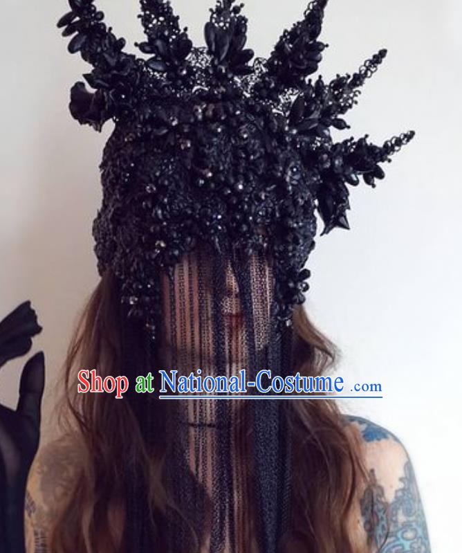 Gothic Masked Hanging Tassel Mysterious Art Eye Catching Exaggerated Mask Catwalk Performance Accessories