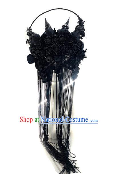 Gothic Masked Hanging Tassel Mysterious Art Eye Catching Exaggerated Mask Catwalk Performance Accessories