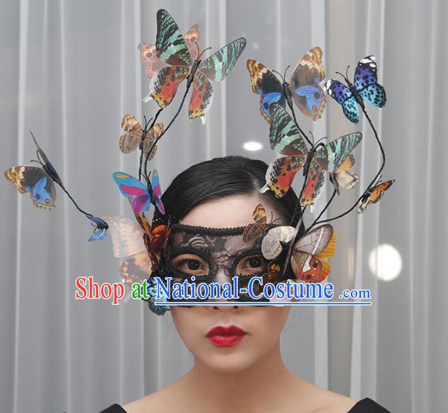 Exaggerated Branch Mask Heavy Handmade Retro Butterfly Masked Singer Halloween Carnival Masquerade Party