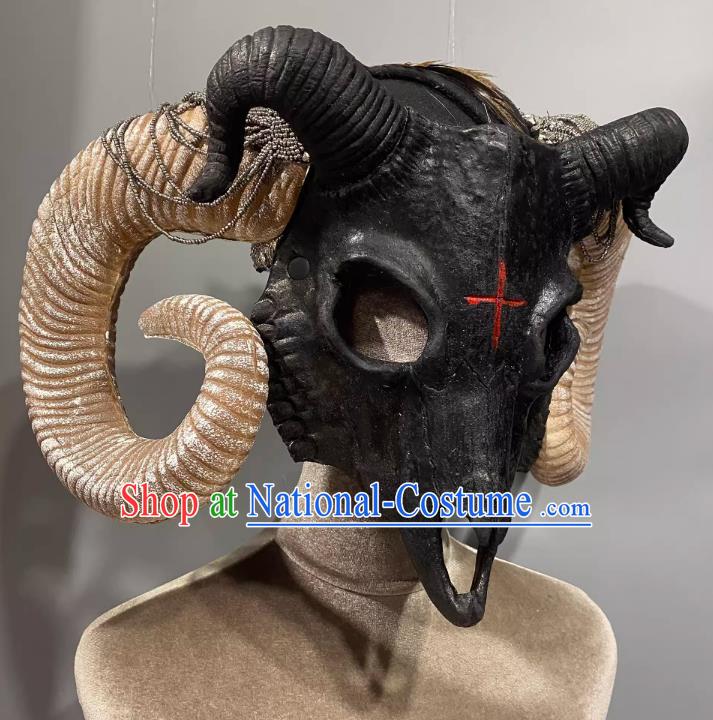 Horn Cosplay Headgear Show Halloween Carnival Dark Demon Horn Mask Party