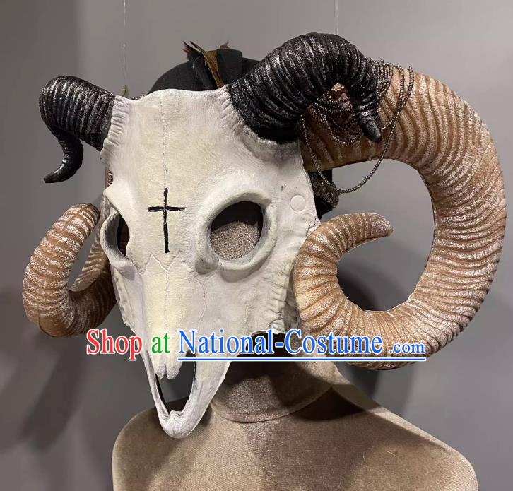 Horn Cosplay Headgear Show Halloween Carnival Dark Demon Horn Mask Party