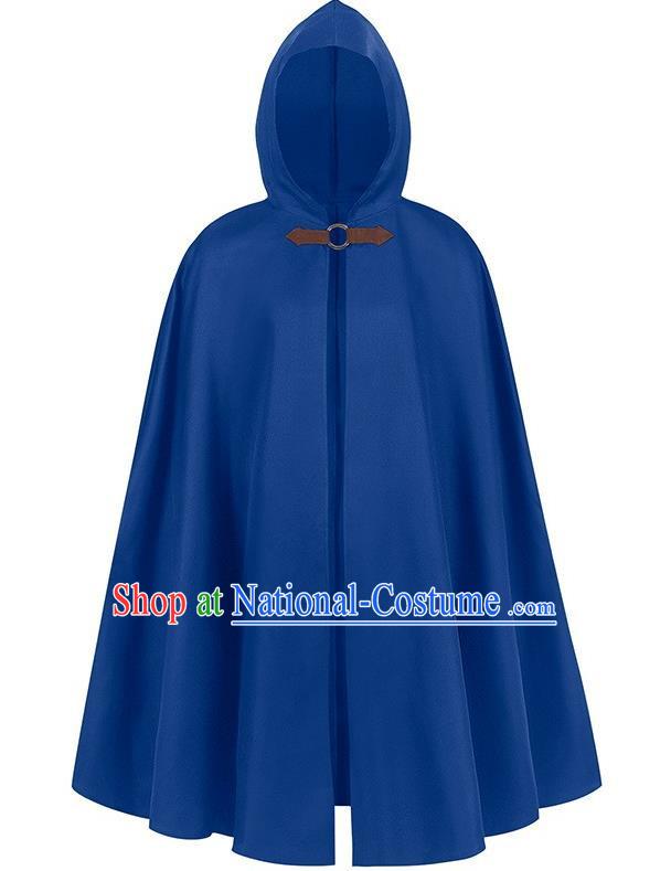 Retro Solid Color Hooded Cloak Halloween Adult Cosplay Ranger Medieval Traveler Cloak Loose Costume