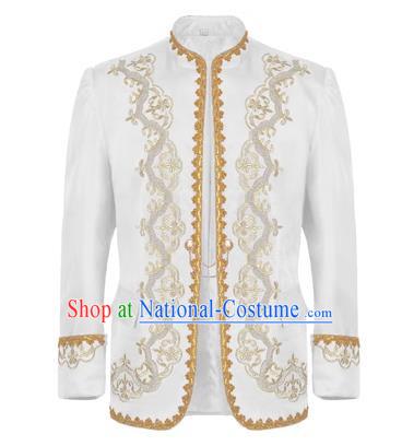 Retro European And American Gold-Embroidered Dress Men Court Dress Stand-Up Collar Jacket Photo Studio Song Medieval Drama Stage Costume