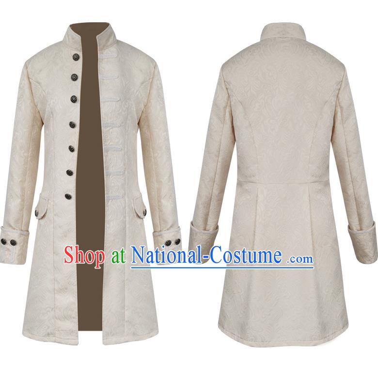 European And American Retro Jacquard Stand Collar Coat Male Cosplay Congressman Lawyer Long Coat Stage Drama Large Size Costume